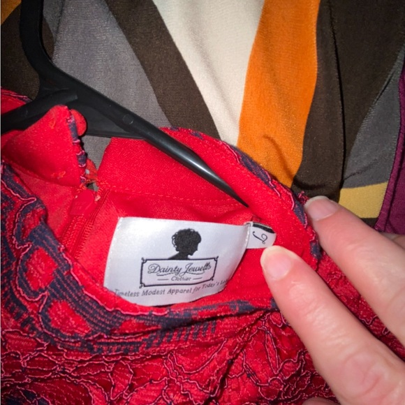 Dainty Jewell’s size large, black, and red dress worn twice in perfect condition - Picture 3 of 3